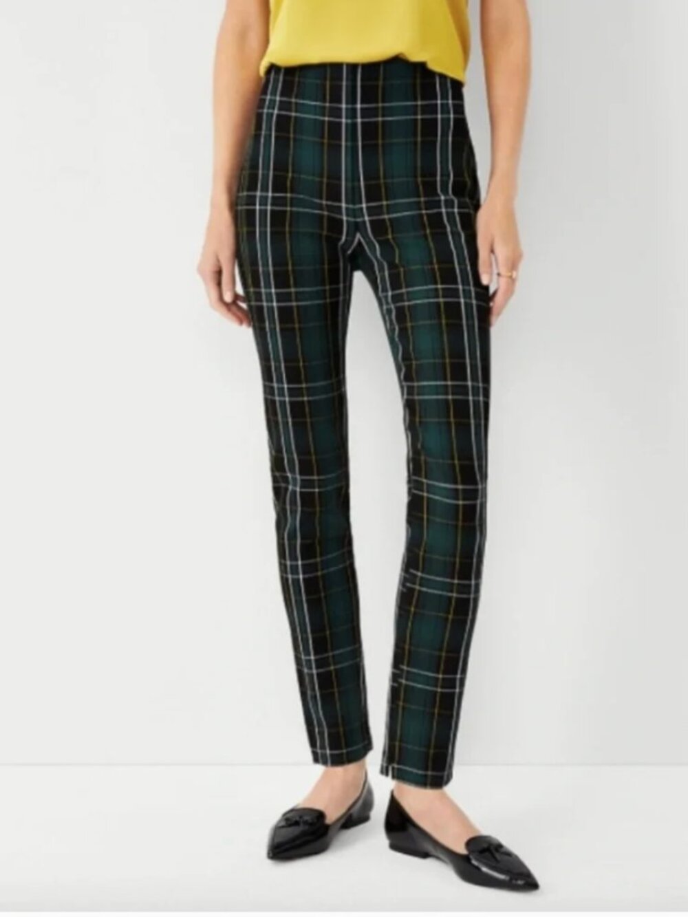 Ann Taylor Petite High Waist Audrey Pant in Plaid, Size 00P